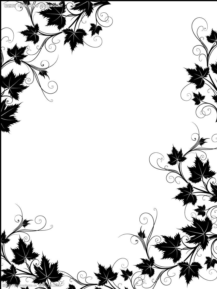 关键词:黑白藤类植物花边边框 黑白 藤 植物 花边 边框 底纹边框 花纹