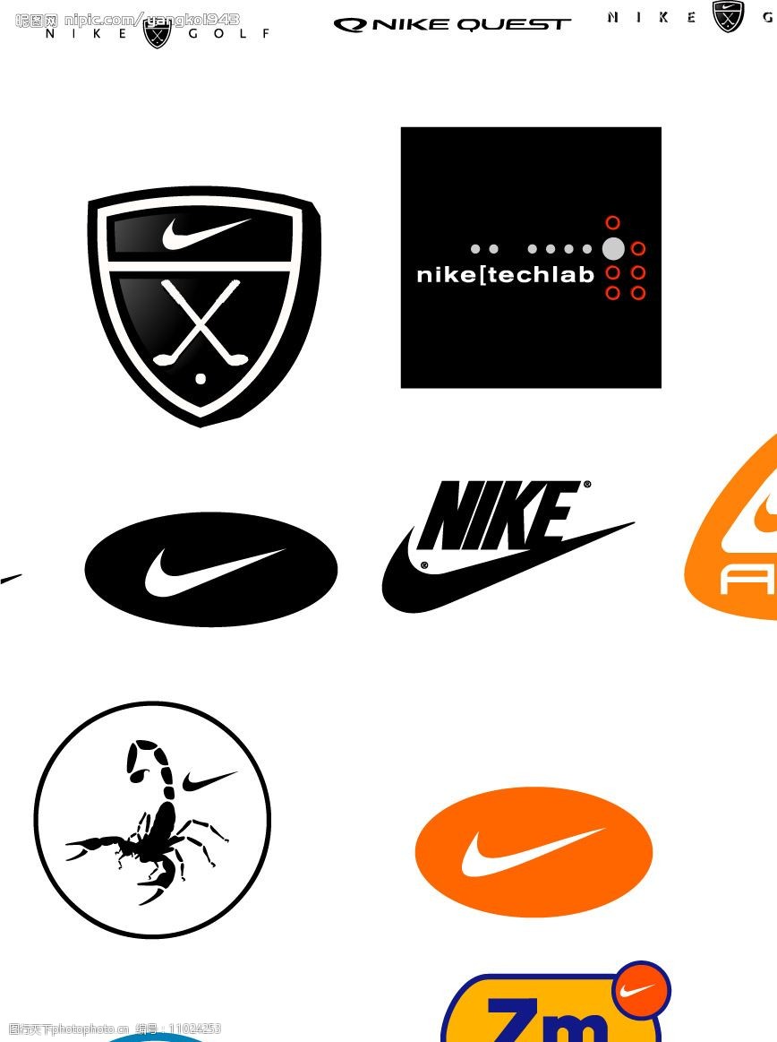 关键词:耐克标志集 耐克 nike 标志 矢量 标识标志图标 企业logo标志