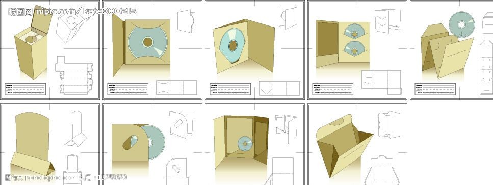 9款包装设计与刀模文件矢量素材 包装设计 广告设计 矢量图库   ai