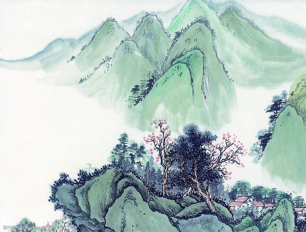 关键词:山水水墨画 山水水墨画古代山水画 文化艺术 绘画书法 设计