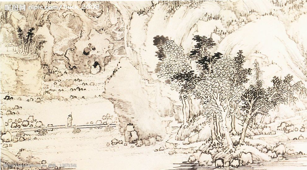 西山爽气图图片