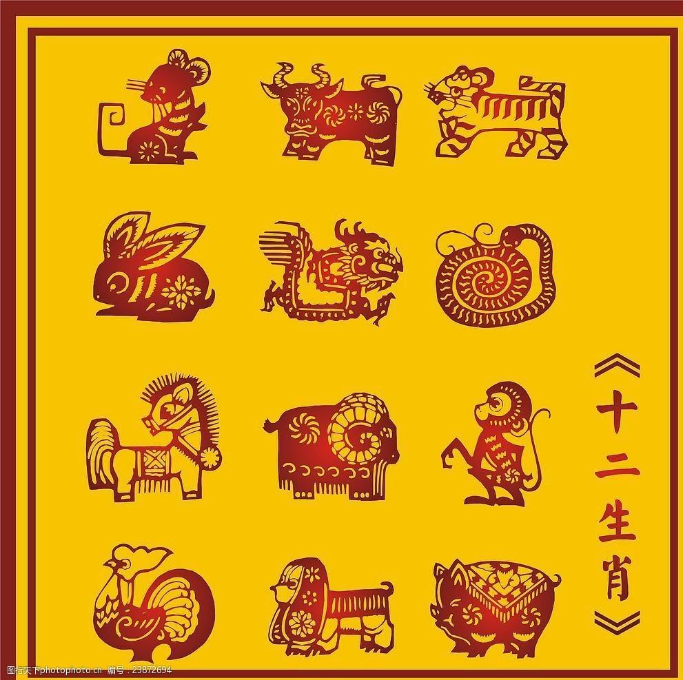 中国古典十二生肖图