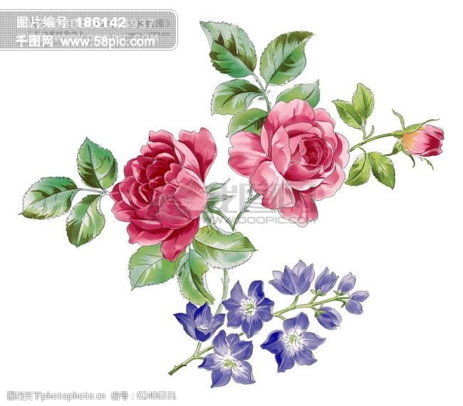 背景底纹花纹花花朵艳丽配色精美hanmaker韩国设计素材库