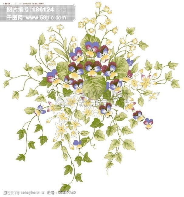 背景底纹花纹花花朵艳丽配色精美hanmaker韩国设计素材库