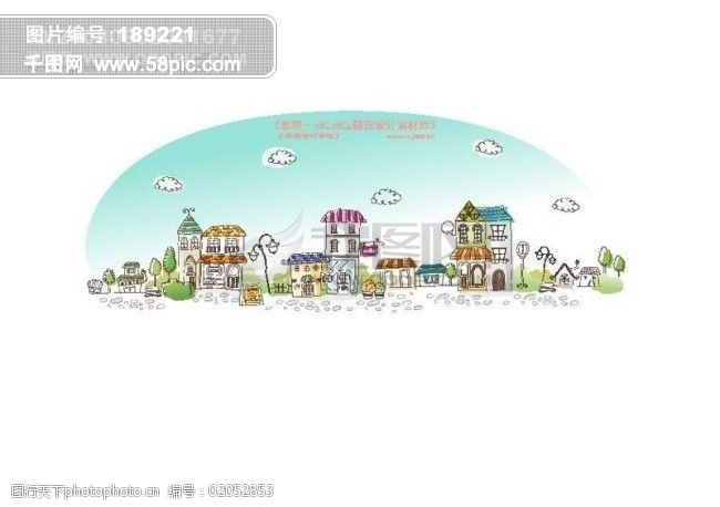 城市风景卡通城市漫画手绘hanmaker韩国设计素材库