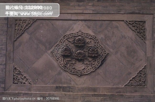 中国雕刻艺术花纹石雕木雕价值收藏典藏文化历史广告素材大辞典