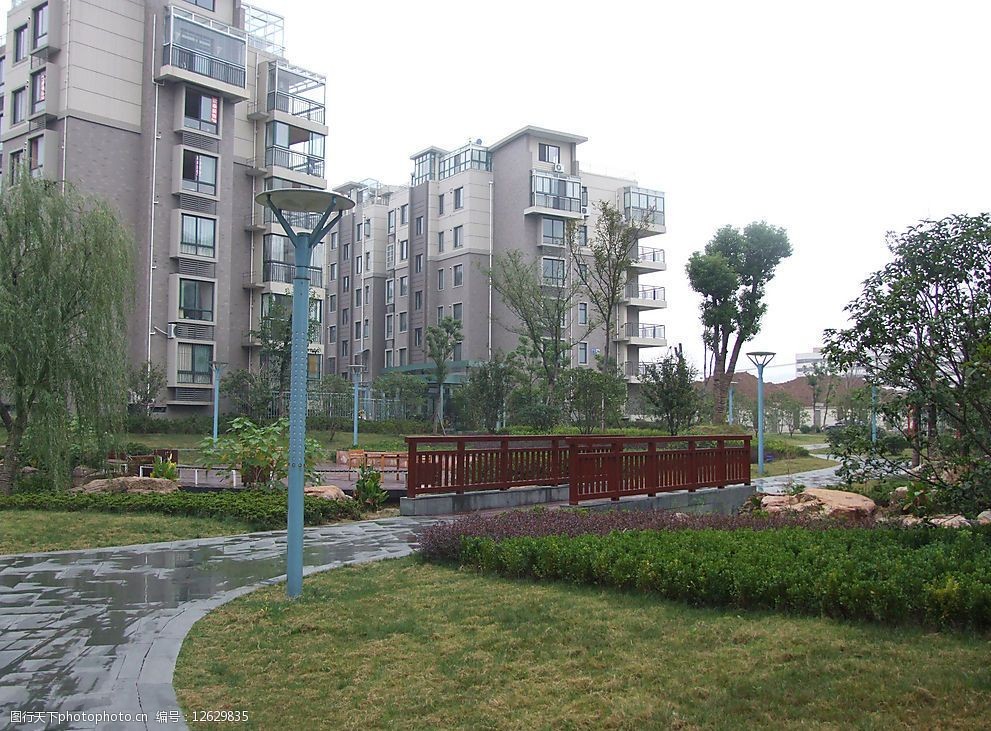 高清晰小区景观图图片