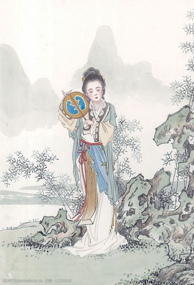 水彩國畫-古代美女圖(系列40張)圖片