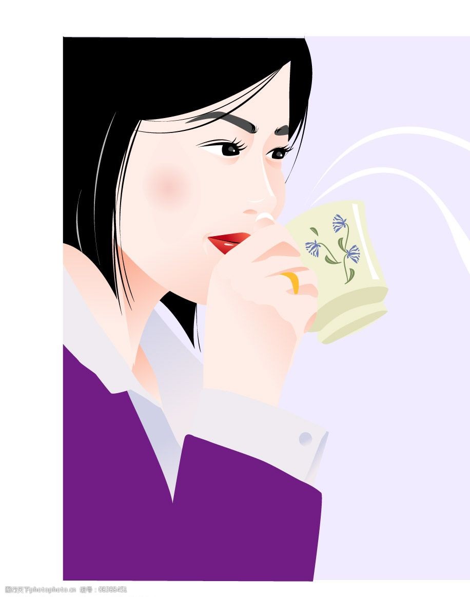 韩国矢量人物插画(女)图片