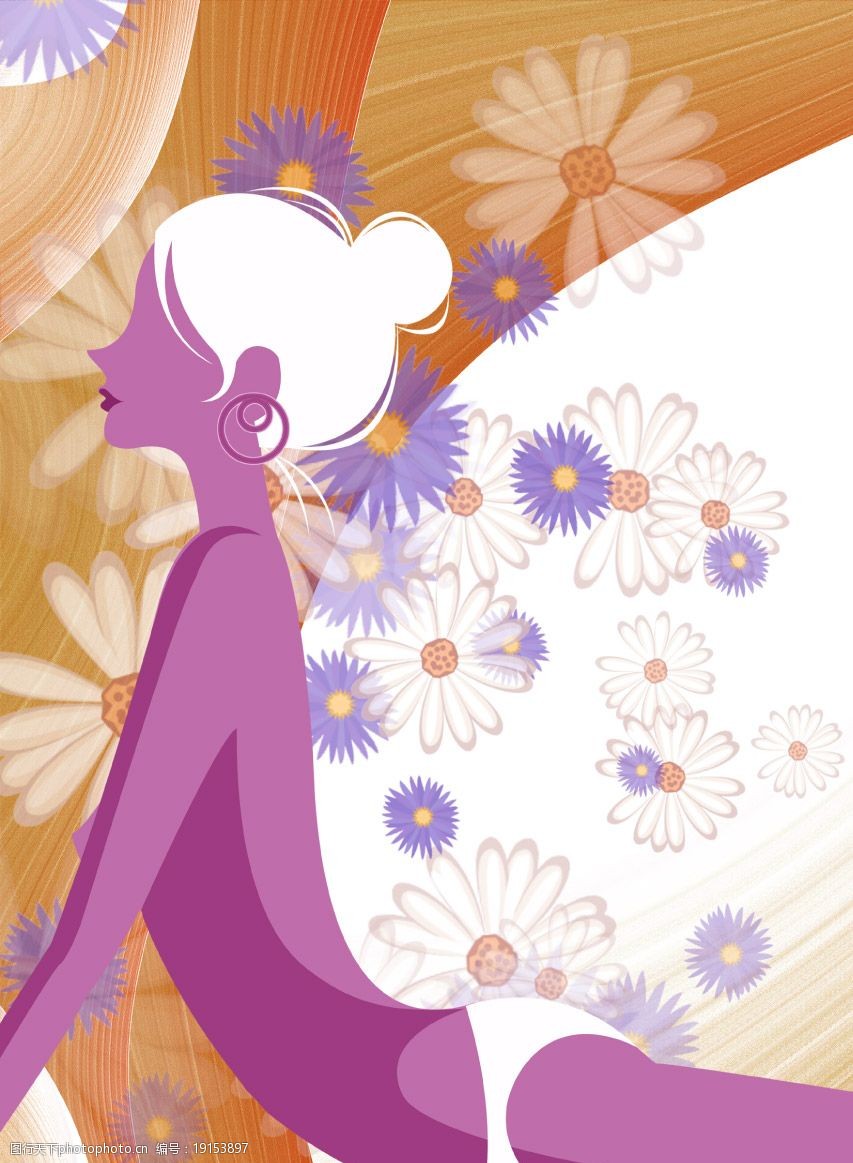 人物写真ps素材_分层美女插画图片