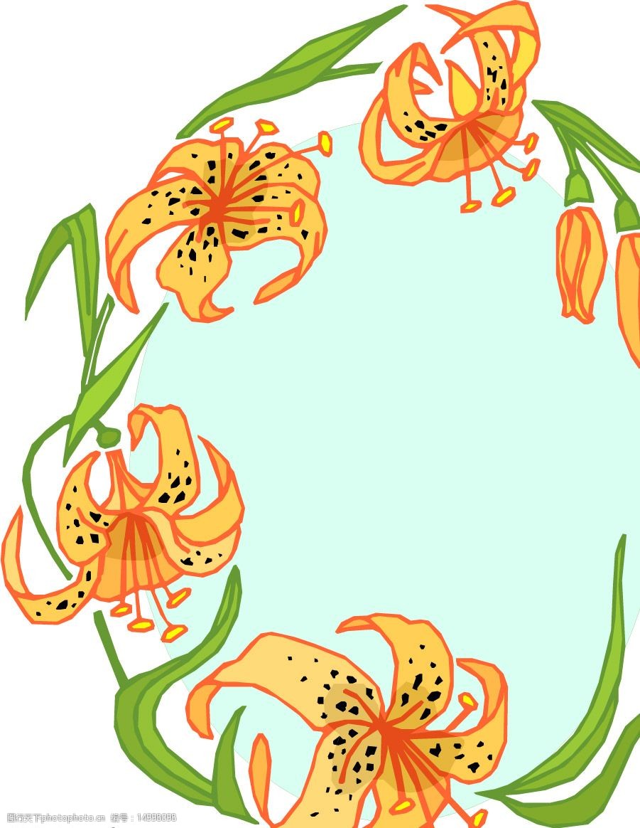 精美的花草边框矢量图图片