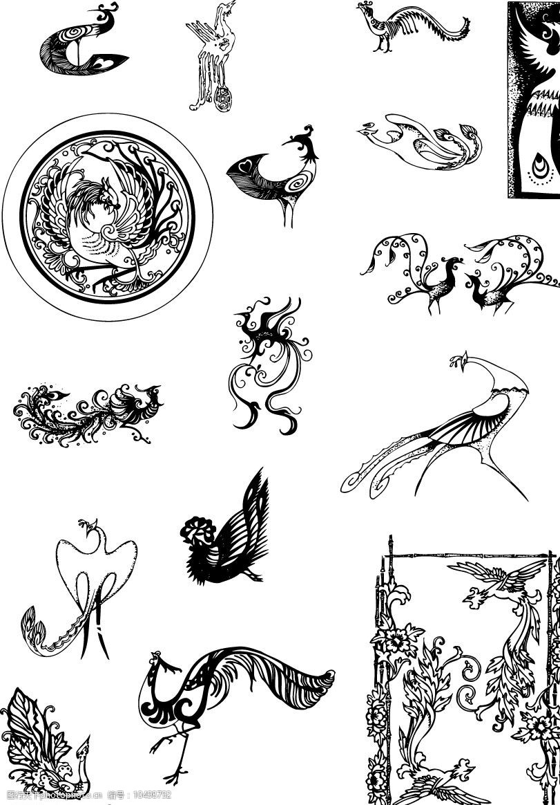 ai格式的中国民间艺术之凤篇图片图片-图行天下图库