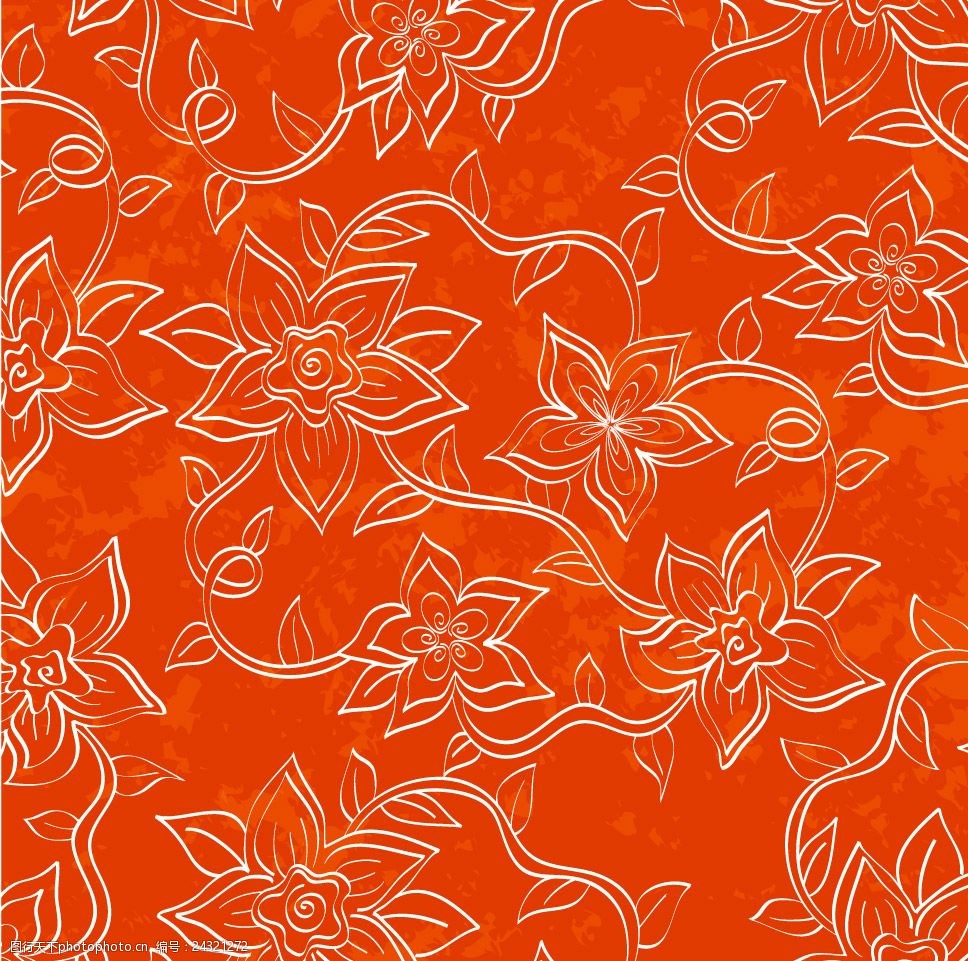 韩国花纹·植物矢量·背景底纹