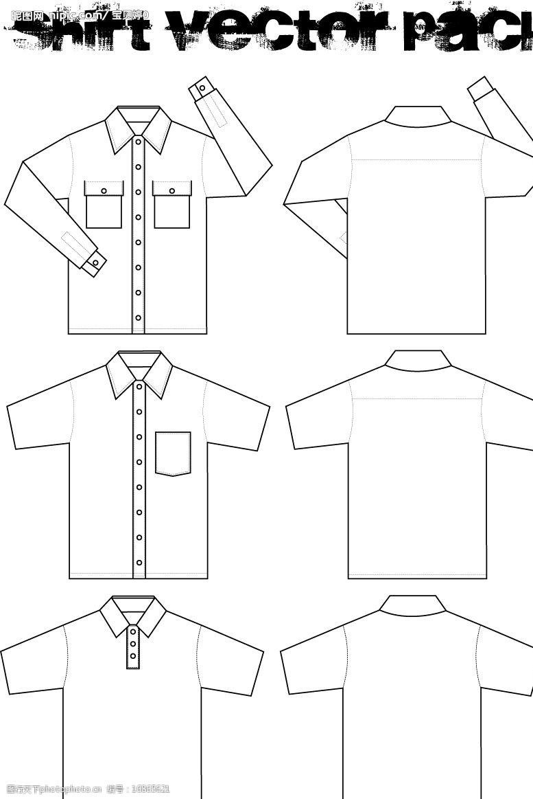 线描衬衫矢量素材图片