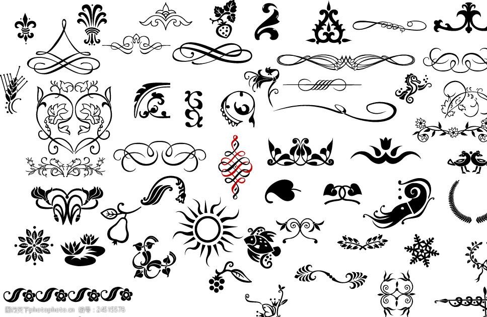 的花纹元素矢量素材 时尚花纹矢量素材 其他矢量 矢量素材 矢量图库