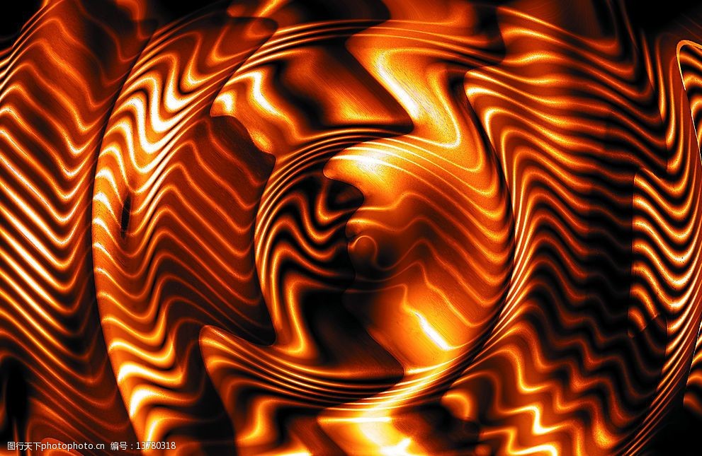 红黄黑色调波纹华丽背景图片