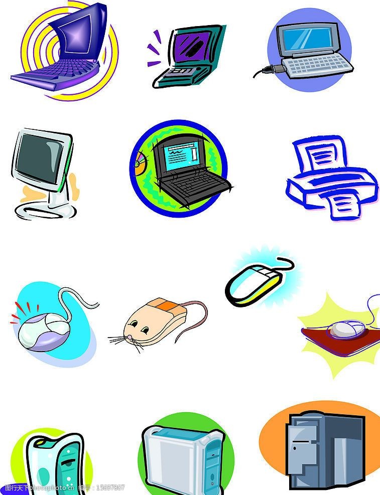 矢量电脑及配件图片