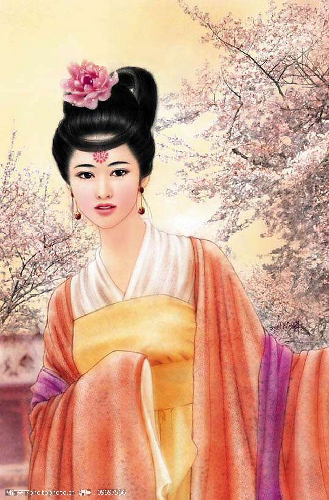 关键词:手绘古装美女 艳丽 古典美女 梅花 动漫动画 动漫人物 手绘