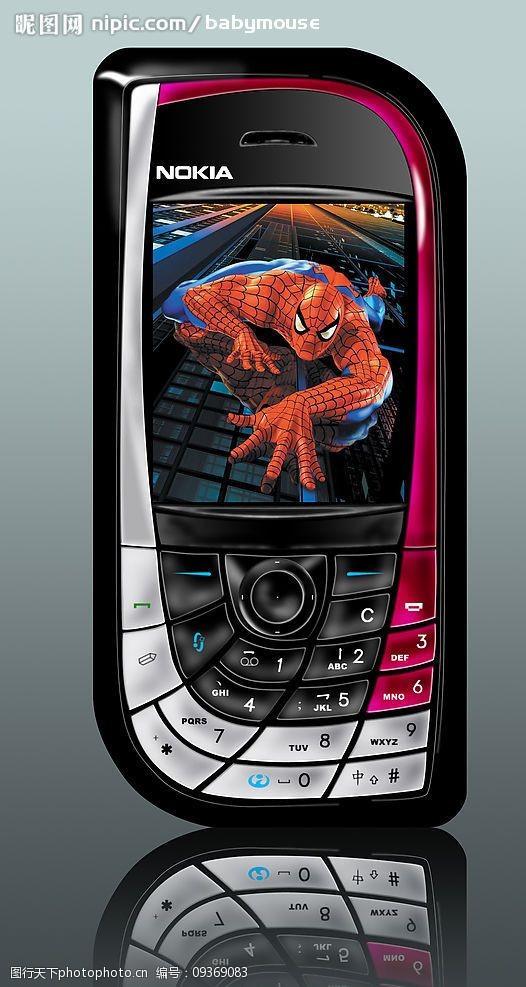 关键词:诺基亚7610 绘制 手机 外壳 按钮 蜘蛛侠 psd分层素材 其他 源