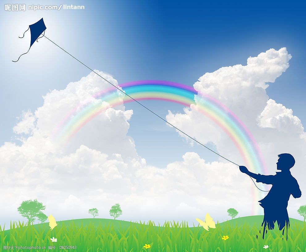 放风筝的男孩图片