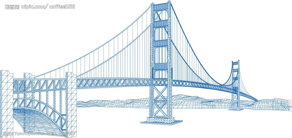 金山大桥简笔画图片