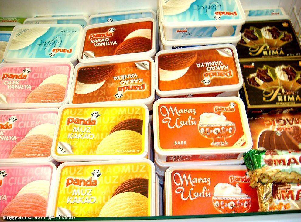 家庭装罐装纸盒装冰淇淋图片