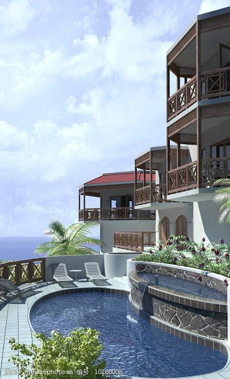 海边别墅(模型贴图全)图片