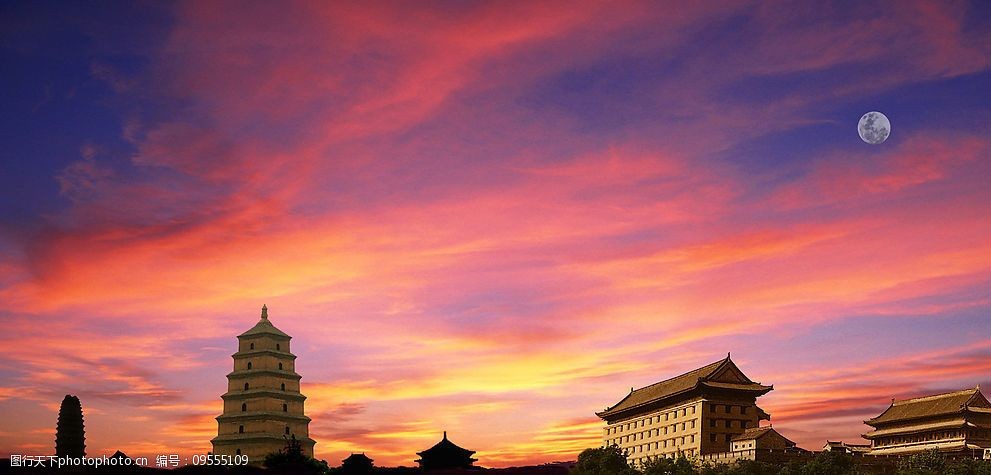 暮色中的长安图片